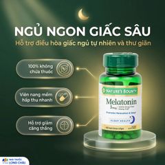 [Nhập khẩu] Natures BountyMelatonin - Viên uống hỗ trợ điều hòa giấc ngủ, giảm căng thẳng(Hộp 60 viên)