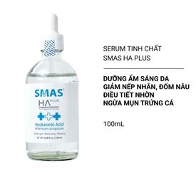 Serum Smas HA Plus 100ml - Dưỡng ẩm sâu và làm sáng da với Hyaluronic Acid - Chăm sóc da mịn màng, căng bóng từ thương hiệu Hàn Quốc
