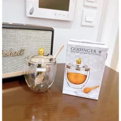 Hũ mật ong thủy tinh 2 lớp Godinger Pomegranate