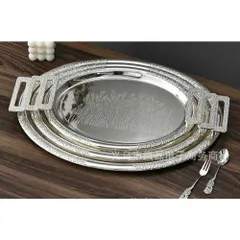 SET 3 KHAY BẠC OVAL DECOR