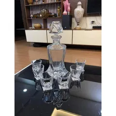 Bộ Bình Rượu Kèm 6 Cốc Pha Lê Bohemia Quadro