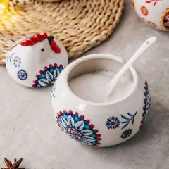 Sét 3 hũ đựng gia vị con gà kèm khay,thìa Tregoer.