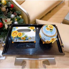 Hộp đựng khăn giấy họa tiết hoa hướng dương Function Art
