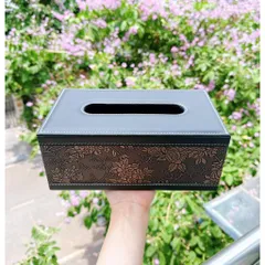 Hộp đựng khăn giấy bọc da cao cấp