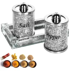 Set 2 hũ đựng pha lê kèm khay kim cương