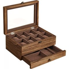 HỘP ĐỰNG ĐỒNG HÔ , TRANG SỨC 2 TẦNG SONGMICS