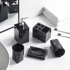 Set nhà tắm vân đá Marble 7 món - vân đá cẩm thạch