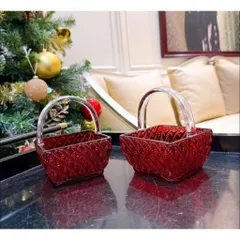 Giỏ kẹo pha lê 10cm đỏ