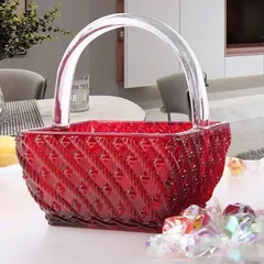 Giỏ kẹo pha lê 10cm đỏ