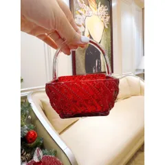 Giỏ kẹo pha lê 10cm đỏ