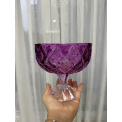 Chân bồng pha lê tím 18cm
