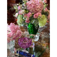 Chân bồng pha lê tím 18cm