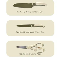 Sét dao, kéo, nạo, thớt 5 món Herzog Germany