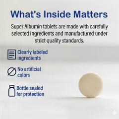 Super Albumi 500mg - Giúp tăng cường chức năng gan, cung cấp năng lượng cho người sức khỏe yếu, bồi bổ cơ thể, 100 viên sản xuất Mỹ