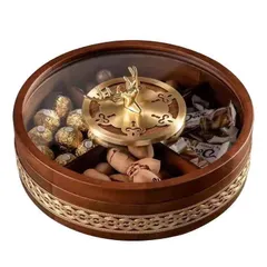 Khay Đựng bánh kẹo tết tròn đế xoay Rtteri