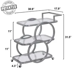 Bar cart 3 tầng Hausfame