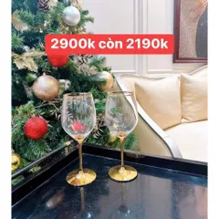 Bộ 6 ly rượu vang Rona mạ vàng 24K