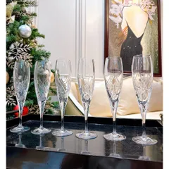 Set 6 ly pha lê champagne Skyline tiệp