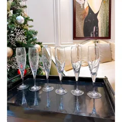 Set 6 ly pha lê champagne Skyline tiệp