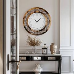 Đồng Hồ Treo Tường Pha Lê Tráng Gương Diamond Gold 50cm