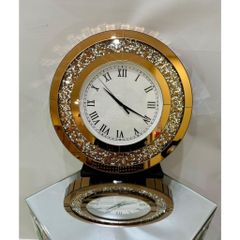 Đồng Hồ Treo Tường Pha Lê Tráng Gương Diamond Gold 50cm