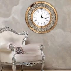 Đồng Hồ Treo Tường Pha Lê Tráng Gương Diamond Gold 50cm