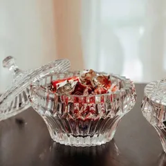 Set khay kèm 2 thố pha lê CROWN JEWEL GLASS WARE