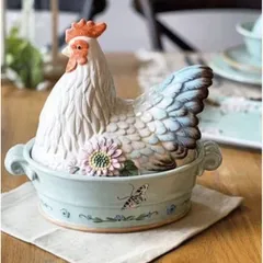 Âu sứ có nắp hình gà mái