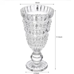 Bình hoa pha lê cao cấp có chân cao 30cm