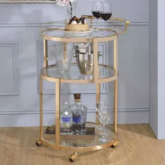 Bar cart Safavieh tròn 3 tầng