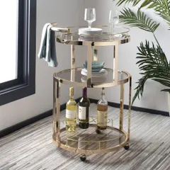 Bar cart Safavieh tròn 3 tầng