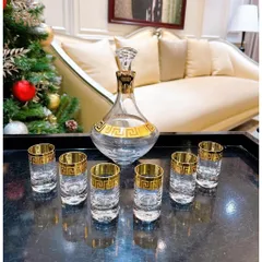 Bộ bình rượu ly mạ vàng 24k
