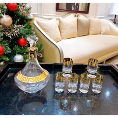 Bộ bình rượu ly mạ vàng 24k