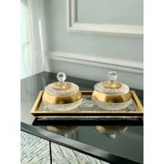 [Model 2023] Set pha lê mài mạ vàng BOHEMIA