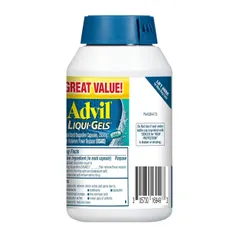 Advil Liqui Gels 200mg - Giảm Đau đầu, đau răng các vấn đề xương khớp, đau bụng kinh, 200 viên sản xuất Mỹ