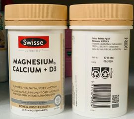 Viên uống Swisse Ultiboost Magnesium , Calcium + D3 |120 & 180 viên| Nâng cao sức khỏe cơ bắp & Phòng chống loãng xương [S/P Chuẩn Úc]