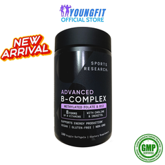 Viên Uống Bổ Sung Vitamin B Complex Sports Research Hỗ Trợ Sức Khỏe Tuần Hoàn Máu Thần Kinh Khoẻ Mạnh - YoungFit