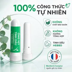 Ống Hít Tinh Dầu Puressentiel Resp OK 1ml, 19 Tinh Dầu, Menthol & Camphor, Từ 7 Tuổi, Made in France