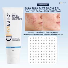 Sữa rửa mặt dịu nhẹ làm sạch sâu Hyaestic 1% BHA Facial Gentle Cleanser [hàng nhập khẩu]