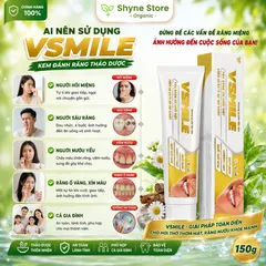 Kem Đánh Răng Vsmile 150g - Hương Cà Phê Bạc Hà, Làm Sạch Răng, Hơi Thở Thơm Mát, Bảo Vệ Nướu, Chăm Sóc Răng Miệng Tự Nhiên