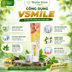 Kem Đánh Răng Vsmile 150g - Hương Cà Phê Bạc Hà, Làm Sạch Răng, Hơi Thở Thơm Mát, Bảo Vệ Nướu, Chăm Sóc Răng Miệng Tự Nhiên