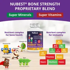 Viên Nhai NuBest Tall Kids 2 tuổi - 9 tuổi thời điểm vàng giúp bé phát triển chiều cao và trí não 90 viên sản xuất Mỹ