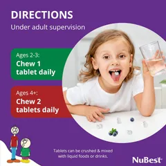 Viên Nhai NuBest Tall Kids 2 tuổi - 9 tuổi thời điểm vàng giúp bé phát triển chiều cao và trí não 90 viên sản xuất Mỹ