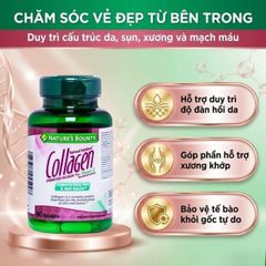 Viên uống giúp đẹp da, móng, tóc chắc khỏe, hỗ trợ chống oxy hoá Hydro-lyzed Collagen With Vitamin C Nature's Bounty (90 viên)