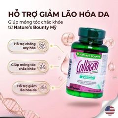 Viên uống giúp đẹp da, móng, tóc chắc khỏe, hỗ trợ chống oxy hoá Hydro-lyzed Collagen With Vitamin C Nature's Bounty (90 viên)