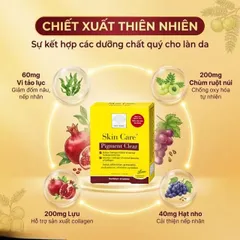 Viên uống giúp làm đẹp da, chống oxi hóa và giảm lão hóa da Skin Care Pigment Clear New Nordic (2 vỉ x 30 viên)