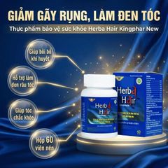 Viên uống hỗ trợ làm đen tóc, giảm gãy rụng Herba Hair Kingphar (60 viên)