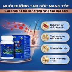 Viên uống hỗ trợ làm đen tóc, giảm gãy rụng Herba Hair Kingphar (60 viên)