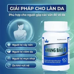 Viên uống hỗ trợ giảm mụn nhọt, da khô, nứt nẻ, lở ngứa của bệnhh vảy nến Khang Bảo Bì Kingphar (60 viên)
