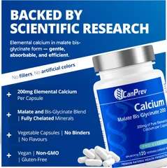 Viên Uống Bổ Sung Canxi Hữu Cơ Calcium Malate Bis Glycinate CanPrev Nhập Canada Tăng Cường Sức Khỏe Xương Khớp (Hộp120 viên) - YoungFit